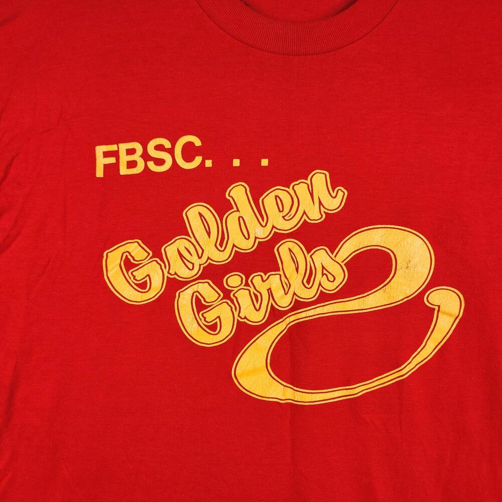 Vintage Golden Girls Shirt Mens XL Red FBSC Graphic USA Betty White Tv Show 90s